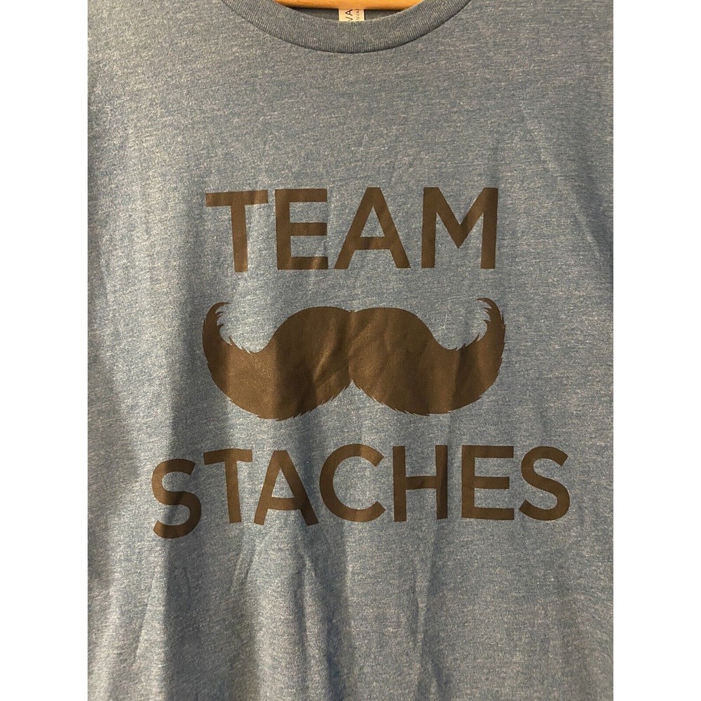 Team Staches Mustache Fan T-shirt Fun Unique Shirt No Shave November Mens XL